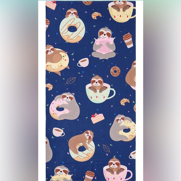 Oversized Sloth Donut Beach Towel for Women Girls Kids, Super Soft Microfiber - Picture 2 of 6